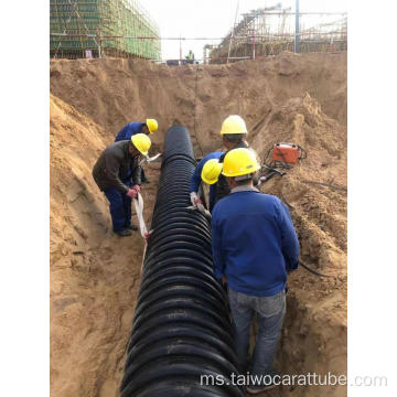 HDPE Double Wall Corrugated Saliran Bawah Tanah Krah Pipa